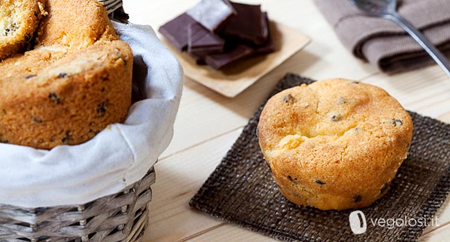 Muffin vegani arancia e cioccolato