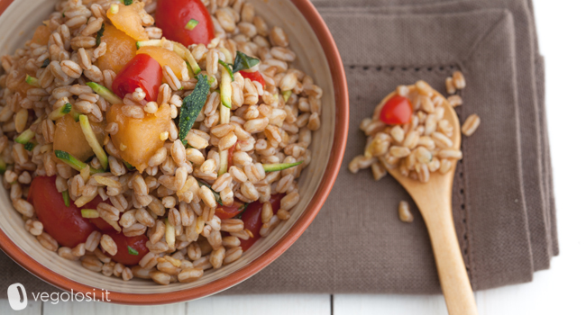 Insalata farro pomodorini melone