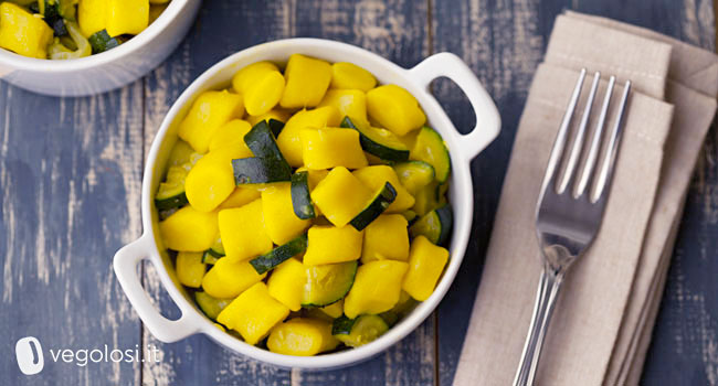 Gnocchi di farina di semola con zucchine e zafferano