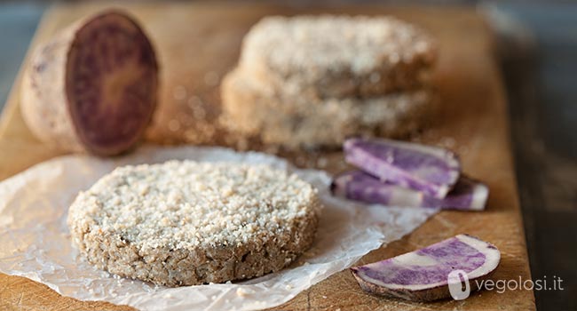 Burger vegani di patate viola