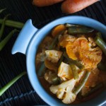 Verdure al red curry con riso basmati