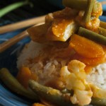 Verdure al red curry con riso basmati