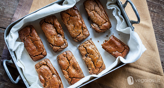 Mini plumcake ai cachi e cioccolato