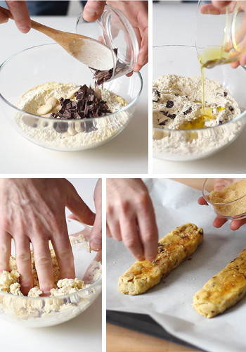 cantucci vegani al cioccolato step