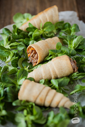 cannoli vegani seitan e vino rosso