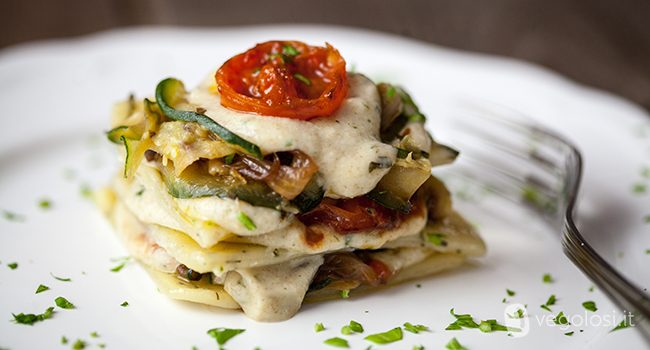 Lasagnette vegane al tè con zucchine