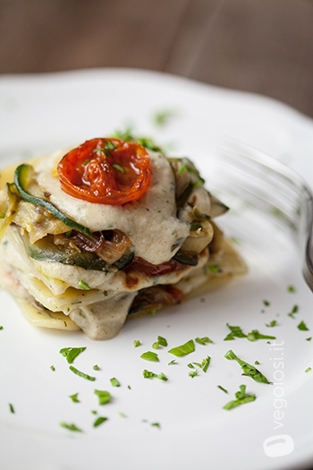 Lasagnette vegane al tè con zucchine