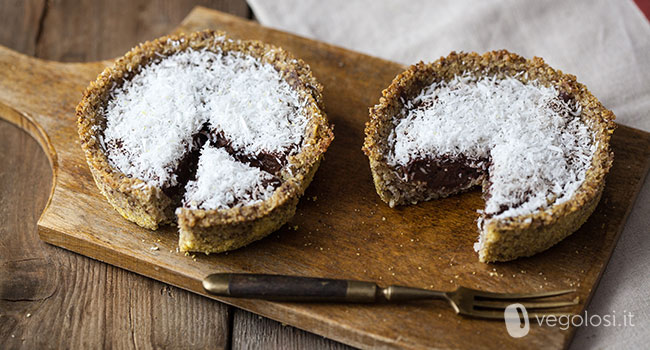 crostatine vegane di quinoa con crema al cioccolato