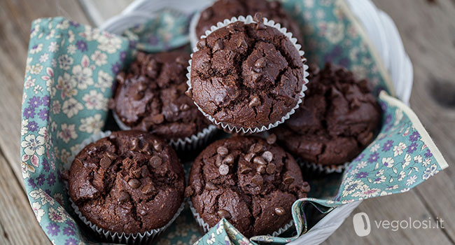 Muffin vegani doppio cioccolato