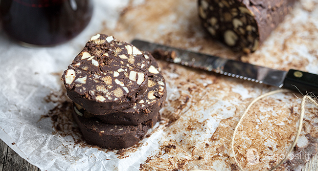 Salame di cioccolato vegan