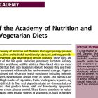 Academy of Nutrition and Dietetics vegani