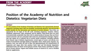 Academy of Nutrition and Dietetics vegani