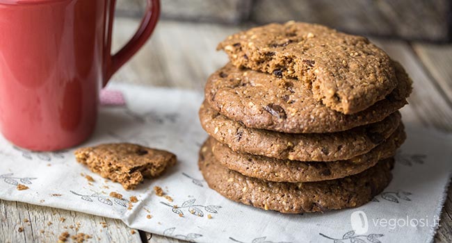 cookies farina riso cioccolato nocciole