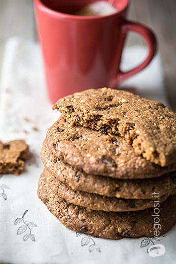cookies farina riso cioccolato nocciole