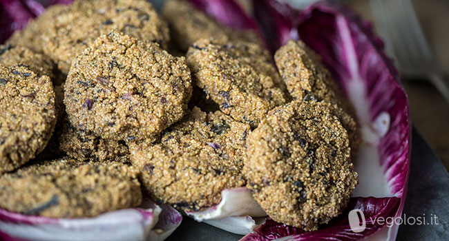 Polpette vegane di amaranto radicchio e capperi