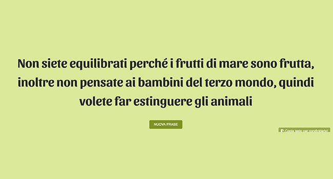 Generatore di frasi contro i vegani