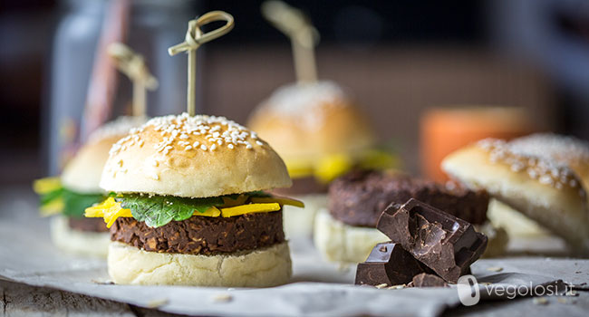 burger dolci di cioccolato e mango