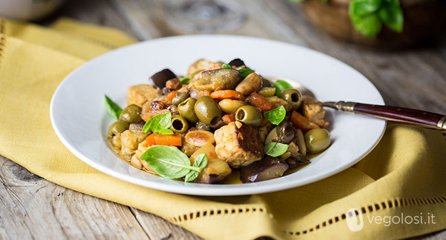 Caponata di melanzane e tempeh