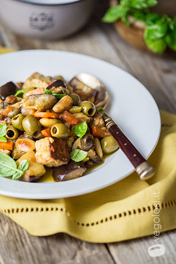 Caponata di melanzane e tempeh