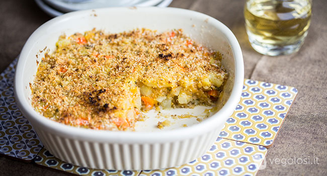 Crumble di zucca e patate