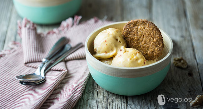 gelato vegano alla pesca senza gelatiera