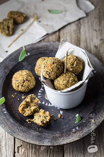 polpette di lenticchie e grano saraceno