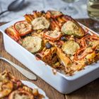 Ziti al forno con pomodoro e zucchine tonde