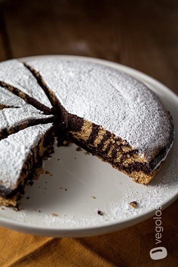 torta zebrata vegana vaniglia cacao