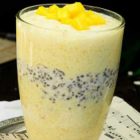 Vegan mango lassi overnight oatmeal parfait