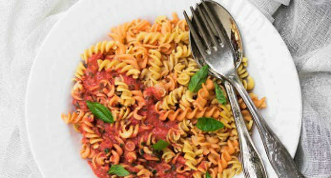 fusilli di legumi al pomodoro