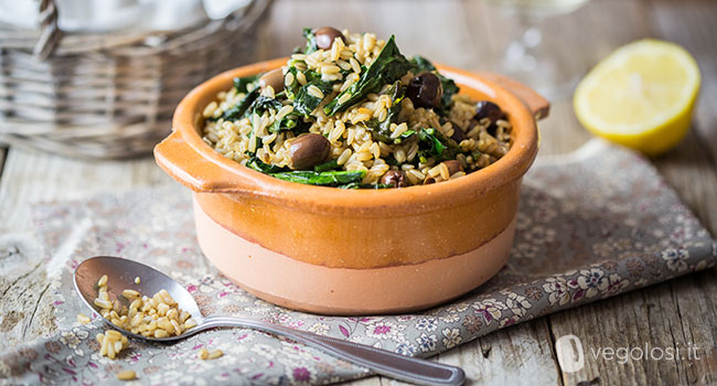 Avena al cavolo nero, olive e limone