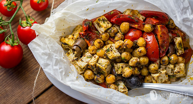 Cartoccio di mare ai ceci e tofu