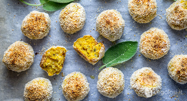 Polpette di zucca, salvia e ceci al forno