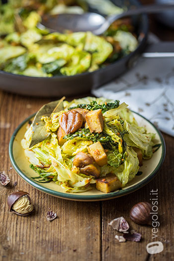 Seitan alla verza e castagne