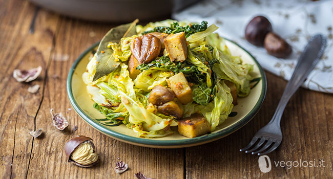 Seitan alla verza e castagne