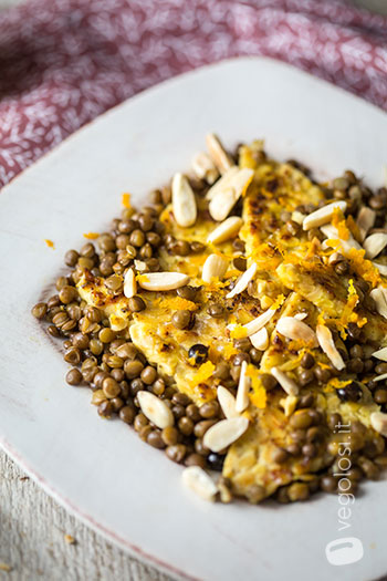 tempeh lenticchie e arancia