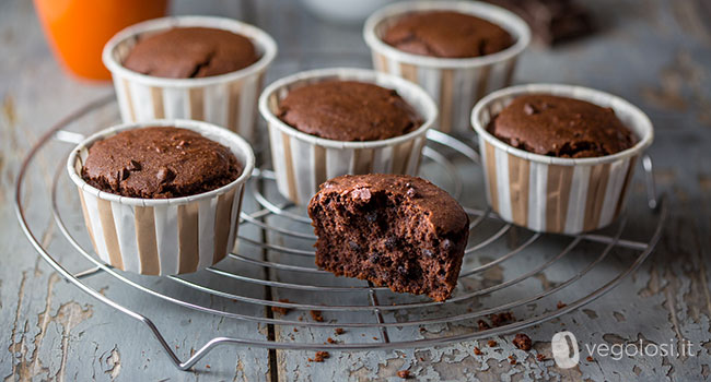 Muffin vegani senza glutine al cioccolato