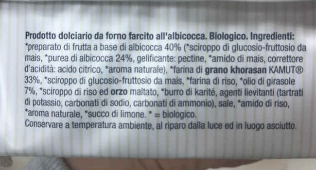 Crostatine germinal albicocca ingredienti