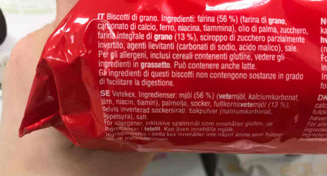 Ingredienti Digestive McVities