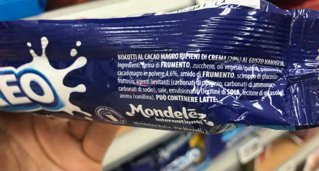 Ingredienti Oreo