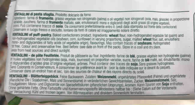 Ingredienti Ventagli pasta sfoglia vegan bianco forno