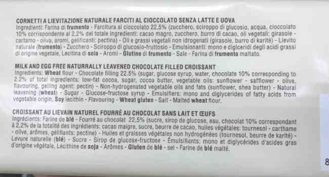 Ingredienti brioche Misura privolat cioccolato