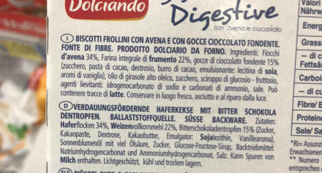 Ingredienti digestive eurospin gocce di cioccolato