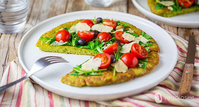 Pizza Senza Glutine Di Zucchine Ai Pomodorini E Rucola Vegolosi It