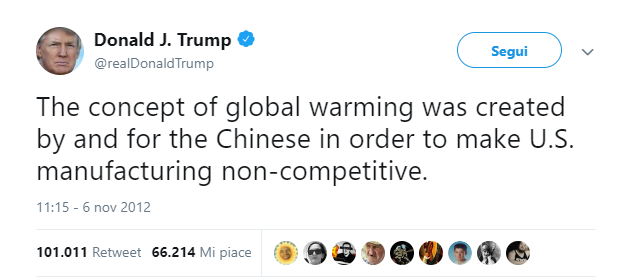 Trump cambiamenti climatici