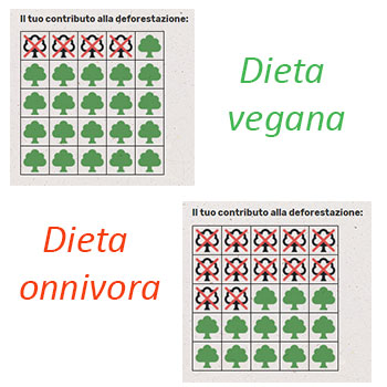 Deforestazione dieta vegana e onnivora