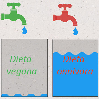 Spreco acqua dieta onnivora e vegana