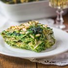 Lasagne di pane carasau agli spinaci e carciofi