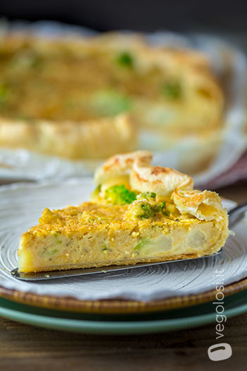 Torta salata ai ceci e broccolo romanesco
