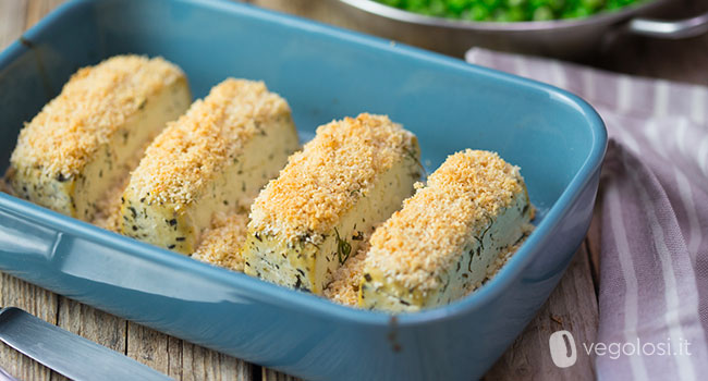 Tofu al forno impanato, al limone ed erbe